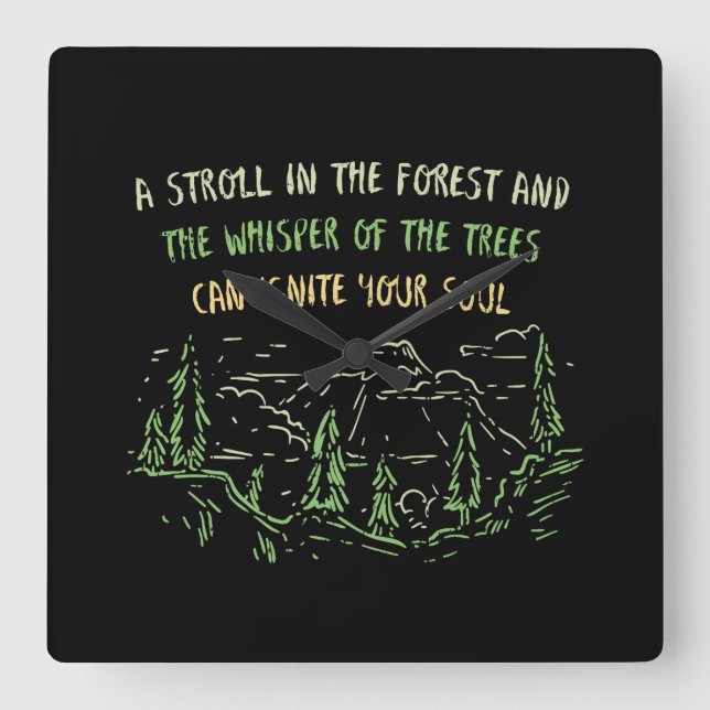 Camping Wandern Gebirge Geschenk Quadratische Wanduhr (Vorderseite)