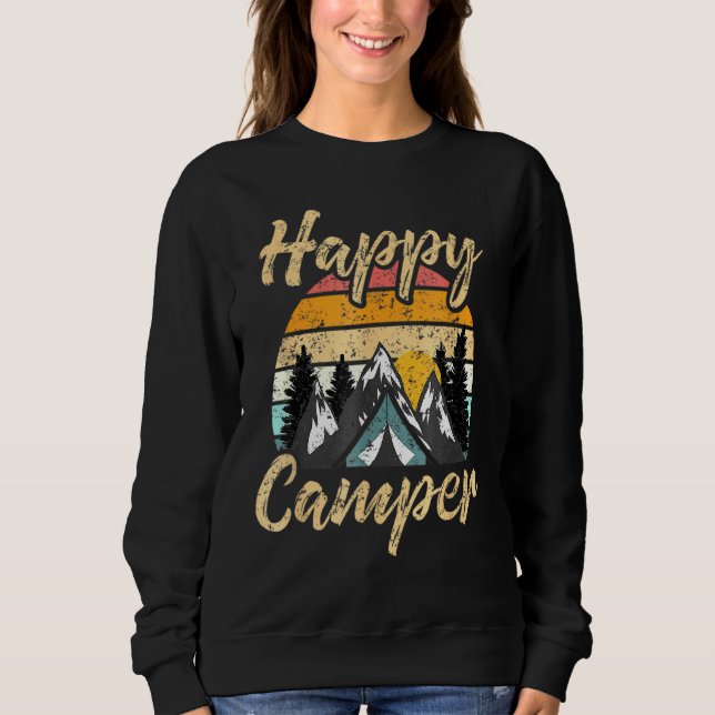 Camping-Wandern gestört Zurück Happy Camper Sweatshirt (Vorderseite)