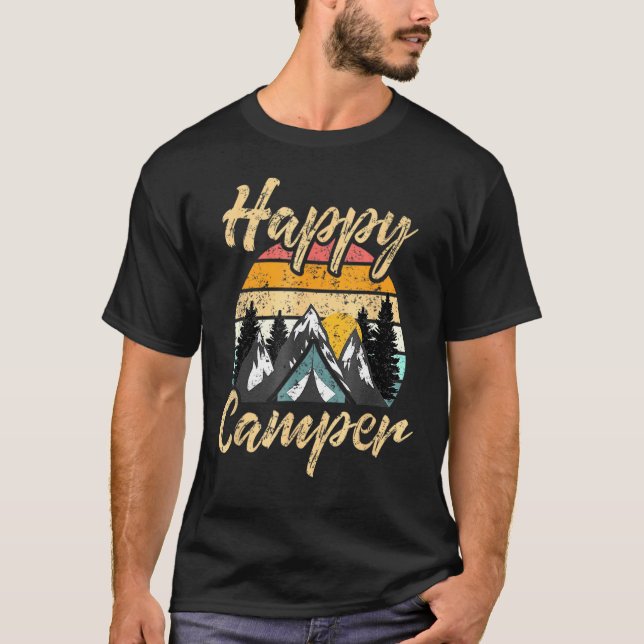 Camping-Wandern gestört Zurück Happy Camper T-Shirt (Vorderseite)