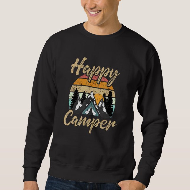 Camping Wandern Moderner Glückscamper Sweatshirt (Vorderseite)