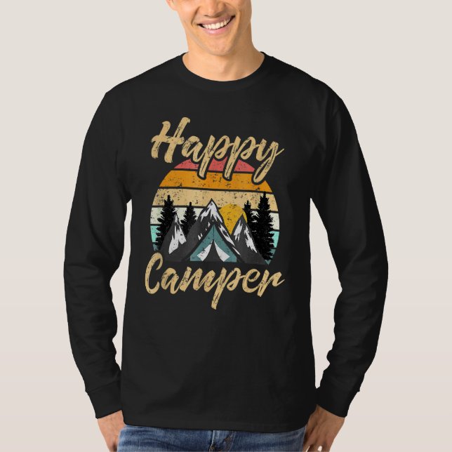 Camping Wandern Moderner Glückscamper T-Shirt (Vorderseite)