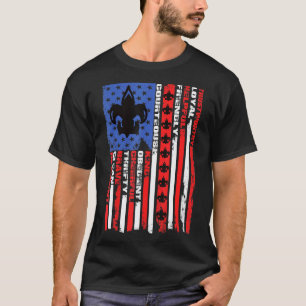 Camping Wandern Pfadfinder Vintage Amerika-Flagge T-Shirt