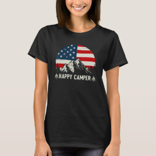 Camping Wandern Präsentierte Flag Happy Camper T-Shirt