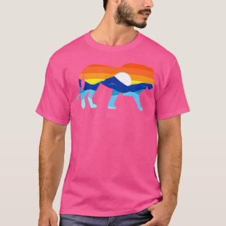 Camping Wandern Retro Berge draußen Camp Löwe T-Shirt