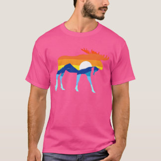 Camping Wandern Retro Berge Outrs Camp Elch gi T-Shirt