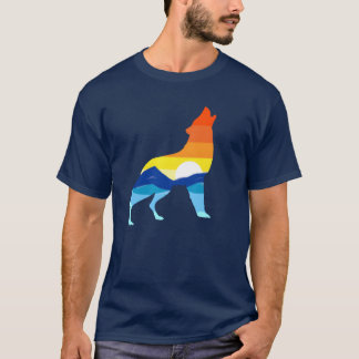 Camping Wandern Retro Berge Outrs Camp Wolf frei T-Shirt