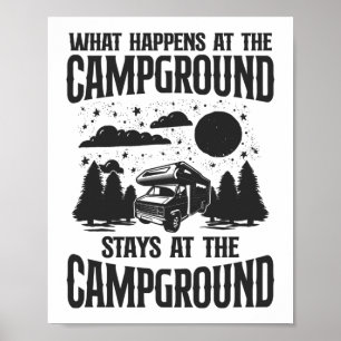 Camping, was auf dem Campingplatz Bleibe Poster