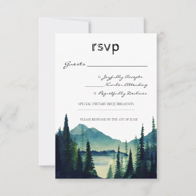 Camping Wedding RSVP Card Karte (Vorderseite)