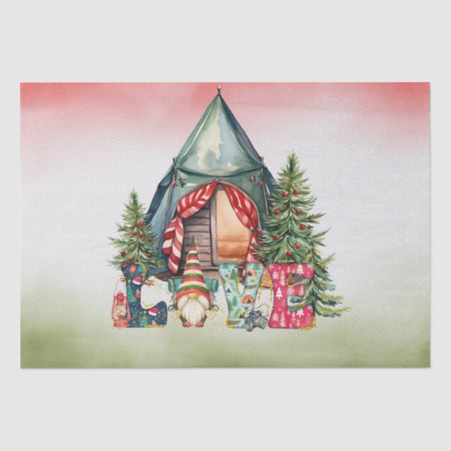 Camping Weihnachts Themencampingplatz Seidenpapier (Vorderseite)