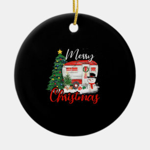 Camping Weihnachtsbaum Shirt Lights Geschenk Campi Keramik Ornament