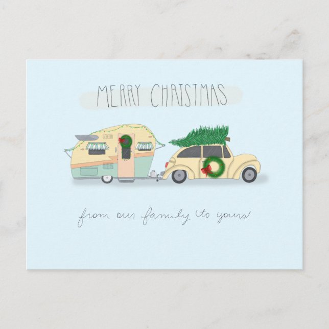 Camping-Weihnachtskarte Feiertagspostkarte (Vorderseite)