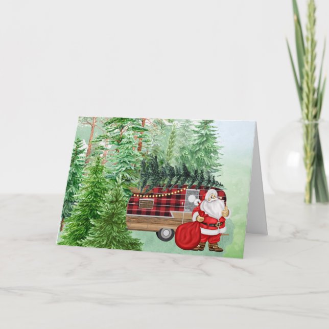 Camping Weihnachtskarte Karte (Vorderseite)