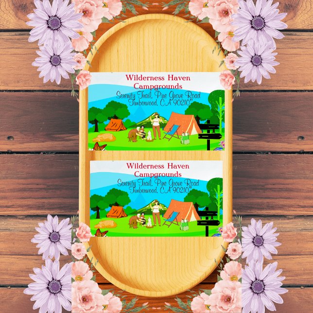 Camping-Werbekarte für Familienangehörige Naturlic Magnetische Visitenkarte (Von Creator hochgeladen)