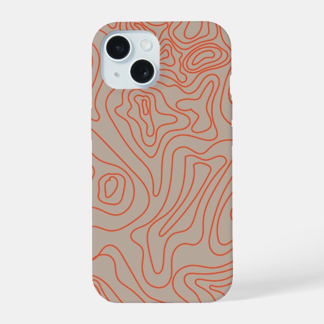 Camping Wilderness Trails Topografie iPhone 15 Hülle (Rückseite)