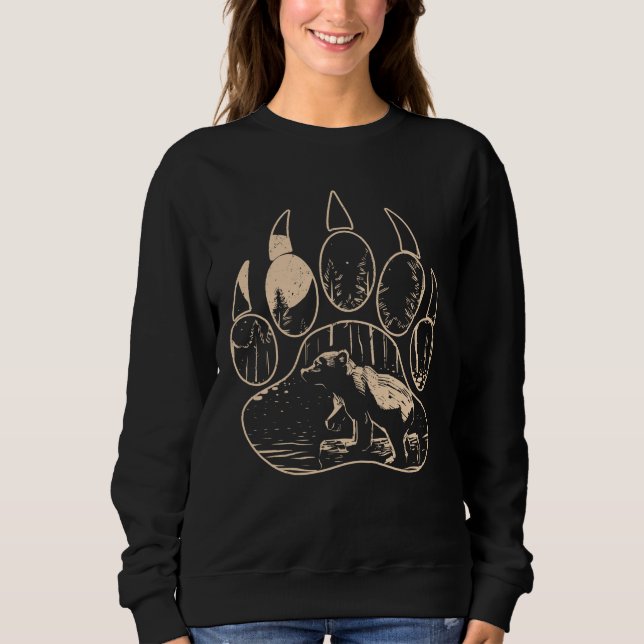 Camping Wildlife Bear Paw Sweatshirt (Vorderseite)