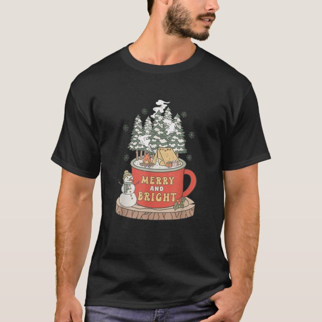 Camping Winter Weihnachten Heiterkeit Meran und He T-Shirt (Vorderseite)