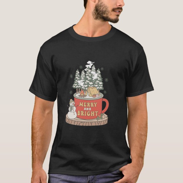 Camping Winter Weihnachten Heiterkeit Meran und He T-Shirt (Vorderseite)