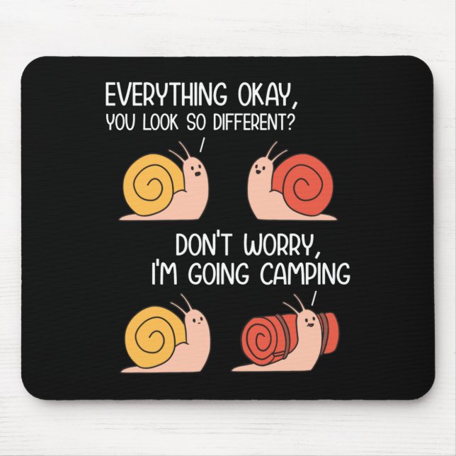 Camping-Witze Schnecken Wander-Witze lustig Mousepad (Vorne)