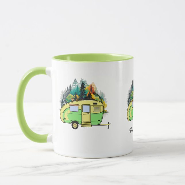 Camping, Wohnwagen, Wald, glücklicher Ort Tasse (Links)