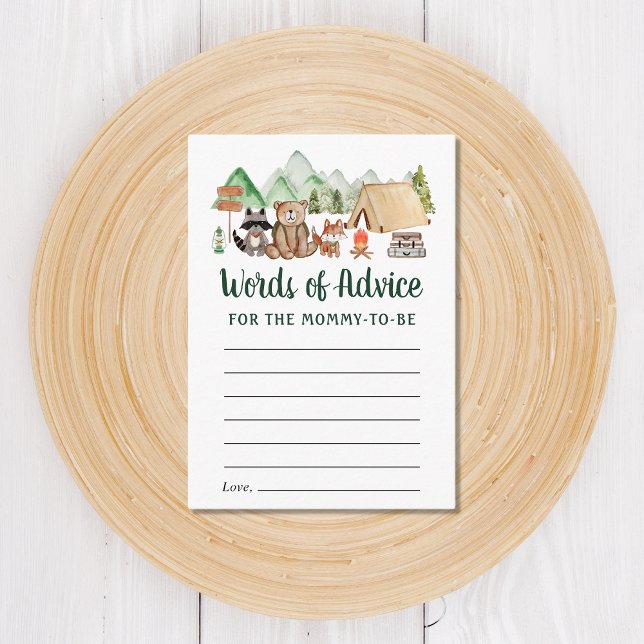 Camping Woodland Animals Ratgeber Kinderdusche Begleitkarte (Von Creator hochgeladen)