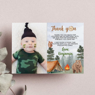 Camping Woodland Geburtstagsparty Danke Karte