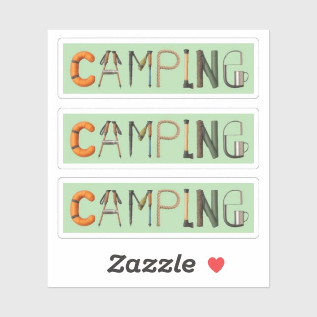 Camping Word Sticker Set (Blatt)