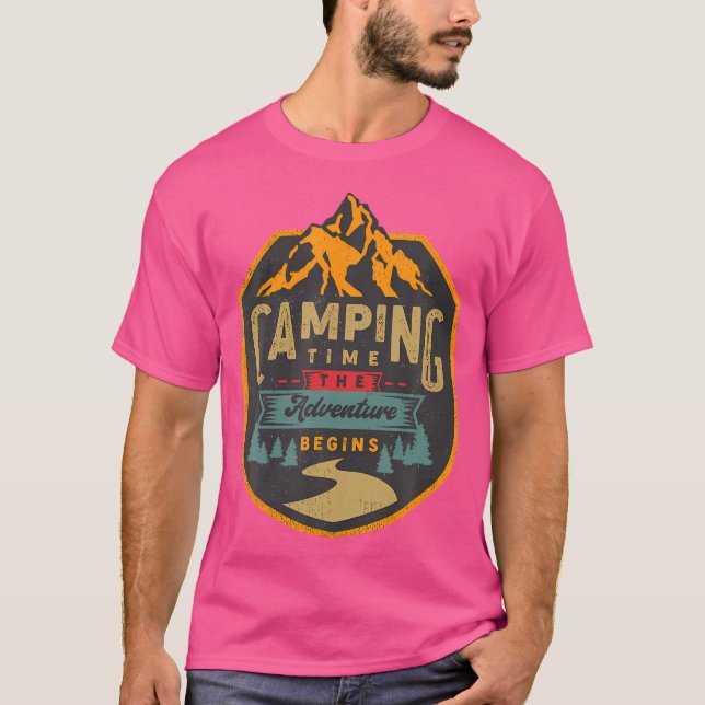 Camping Zeit Das Abenteuer beginnt Camper T-Shirt (Vorderseite)
