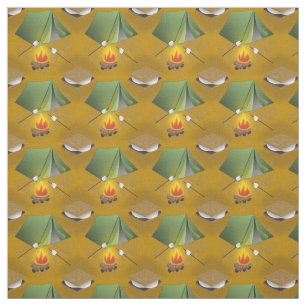 Camping Zelt Campfire und Smores Muster Stoff