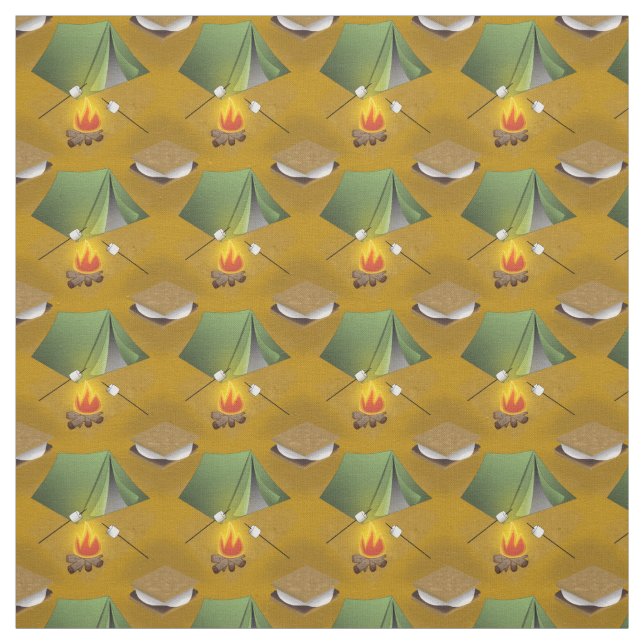 Camping Zelt Campfire und Smores Muster Stoff (Muster)