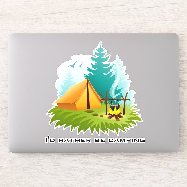 Camping Zelt-Holz-Designkleber Aufkleber (Computer)
