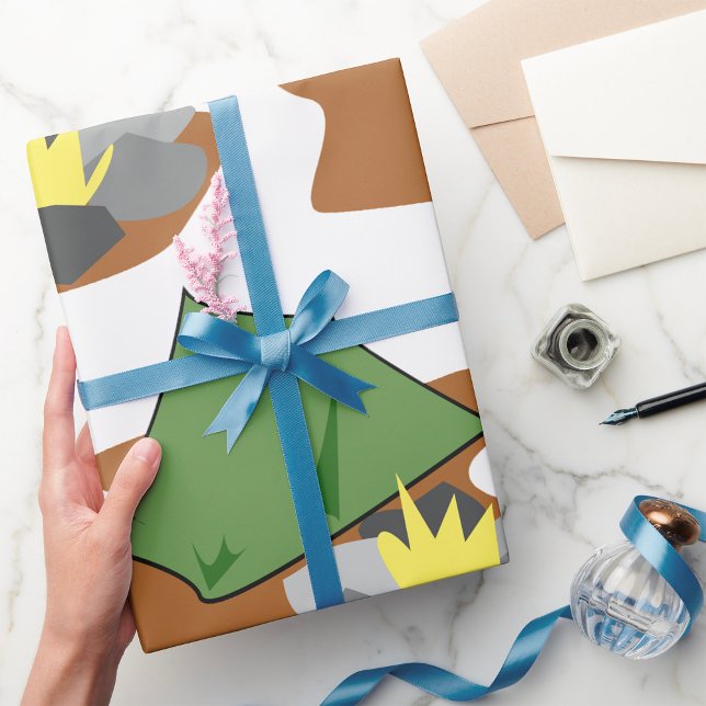 Camping Zelt und Campfire Abenteuer im Freien Geschenkpapier (Von Creator hochgeladen)