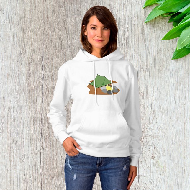 Camping Zelt und Campfire Abenteuer im Freien Hoodie (Von Creator hochgeladen)