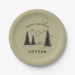 Camping zu personalisierten Tellern Pappteller