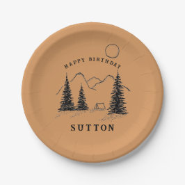 Camping zu personalisierten Tellern Pappteller