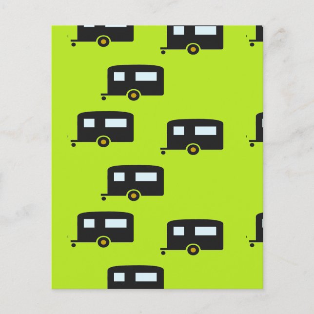 Campinganhänger auf grün (Vorderseite)