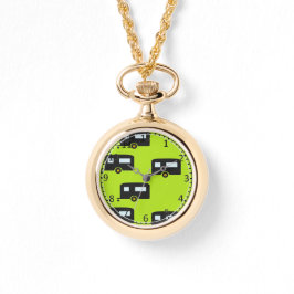 Campinganhänger auf grün armbanduhr