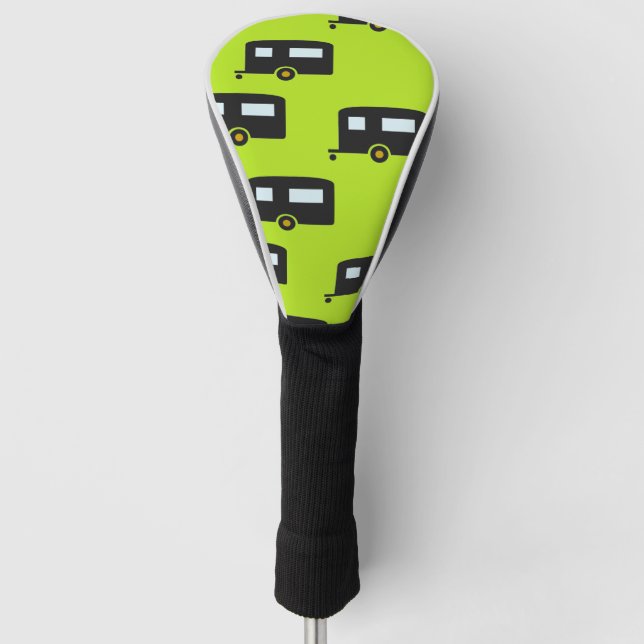 Campinganhänger auf grün golf headcover (Vorderseite)