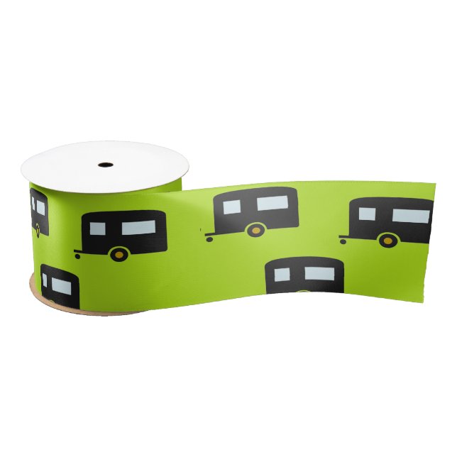 Campinganhänger auf grün satinband (Spule)