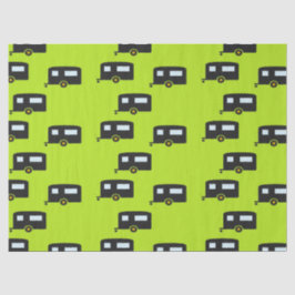 Campinganhänger auf grün seidenpapier