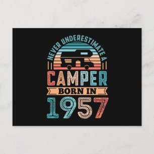 Campingbus-Geburtstag 1957 70. Geburtstagsgeschenk Postkarte
