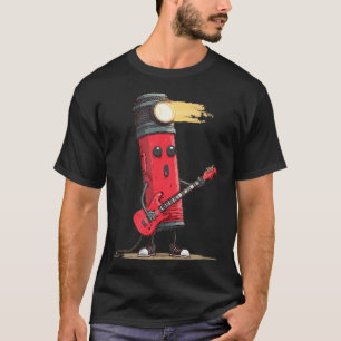 Campinglaterne mit lustiger Gitarre T-Shirt
