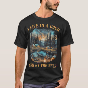 Campingplatz, auf dem ich in einem Gogh am Fluss e T-Shirt