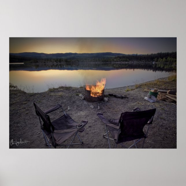 Campingplatz bei Dusk Print Poster (Vorne)