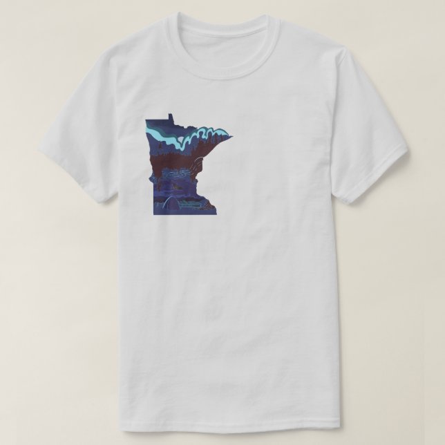 Campingplatz "Boundary Waters Canoon" T-Shirt (Design vorne)