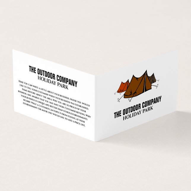 Campingplatz, Holiday Park im Detail Visitenkarten (Vorderseite)