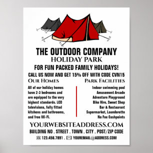 Campingplatz, Holiday Park Werbung Poster