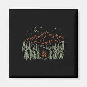 Campingplatz Lagerfeuer Bäume Wandern Camping Leis Magnet