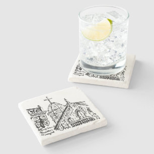 Campingplatz-Motiv von Babbie - Martha's Vineyard Steinuntersetzer