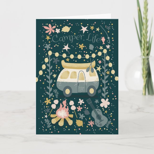 Campingplatz Nachtruhe Grußkarte Karte (Vorderseite)
