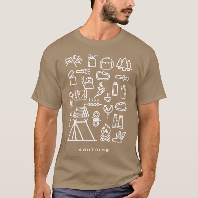 Campingrail Icon Set retro T-Shirt (Vorderseite)